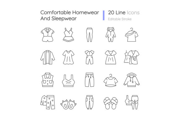 Comfortable Homewear and Sleepwear Set Graphics and Icons Review