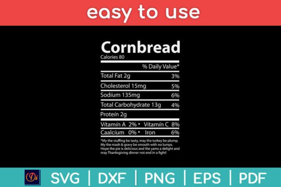 Cornbread Nutrition Facts Funny Svg: A Crafts and Graphics Review
