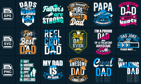 Dad Quotes Design Bundle: Graphics for Print Templates