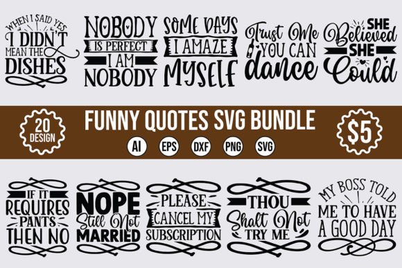 Funny SVG Quotes Bundle Review