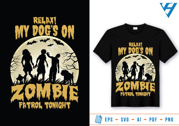 Halloween Zombie T-shirt Design Graphics for Print Templates